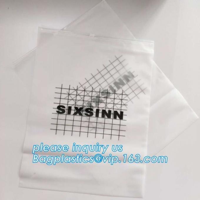 CPE Slider Zipper Bags Frosted Poly For Swimwear Clothes Packaging