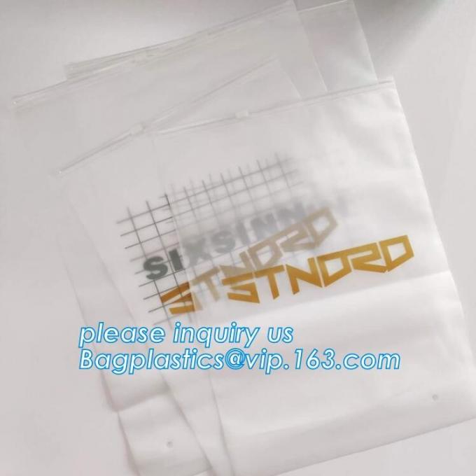 CPE Slider Zipper Bags Frosted Poly For Swimwear Clothes Packaging