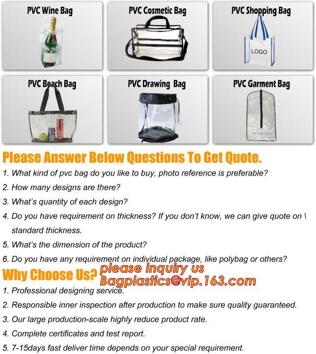 Zipper Clear Stadium PVC Shopping Tote Bag With Side Pocket, promotional shiny vinyl pvc shopping tote bag, 600D PVC Pol