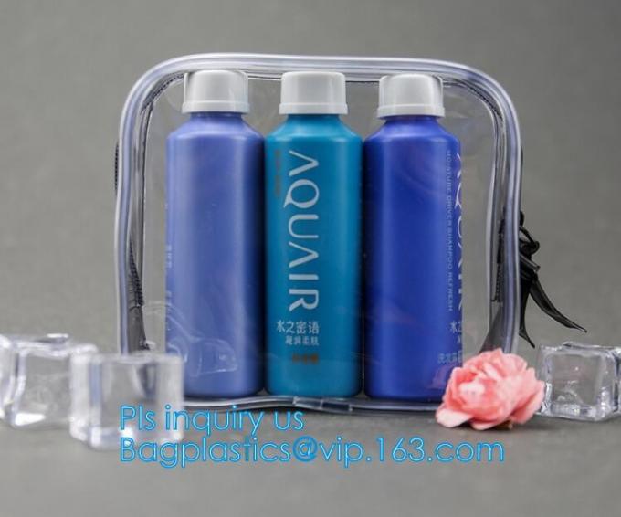 makeup bag mini clear PVC cosmetic bag, PVC makeup Bag Pouches Tote Clear Transparent Cosmetic Travel Bag, carry, handle