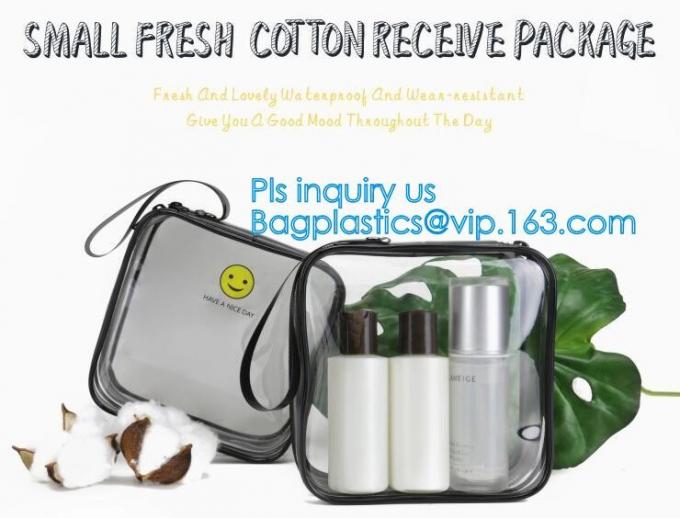 Clear Carry On Travel Toiletry Bag PVC Travel Cosmetic Makeup Bag, Outdoor travel solid durable transparent PVC zipper b