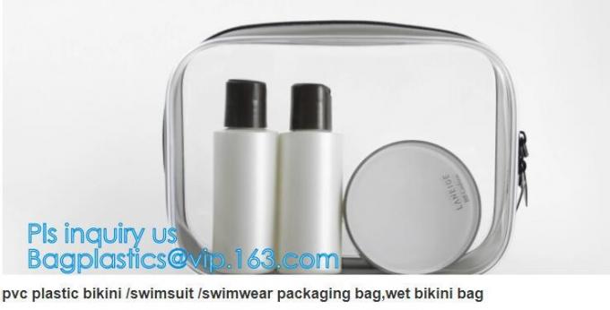Clear Carry On Travel Toiletry Bag PVC Travel Cosmetic Makeup Bag, Outdoor travel solid durable transparent PVC zipper b