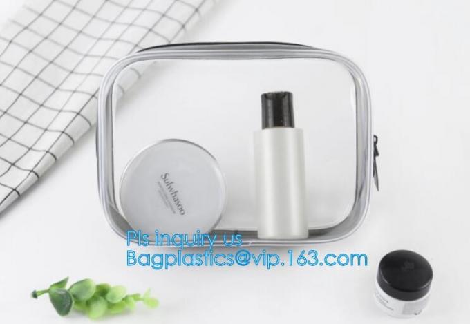 Clear Carry On Travel Toiletry Bag PVC Travel Cosmetic Makeup Bag, Outdoor travel solid durable transparent PVC zipper b