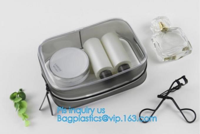 Clear Carry On Travel Toiletry Bag PVC Travel Cosmetic Makeup Bag, Outdoor travel solid durable transparent PVC zipper b
