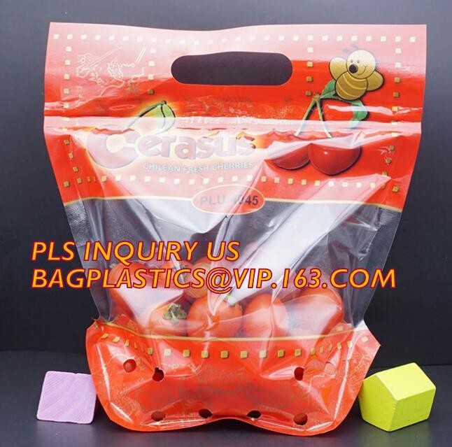 Fruits packaging bag/Grapes plastic bag with Ziplockk, Air Holes Zip