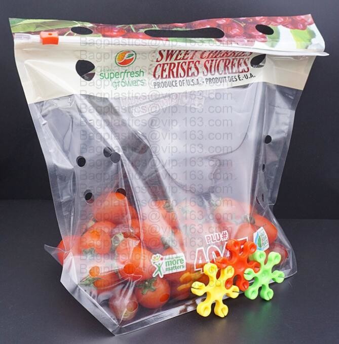 Fruits packaging bag/Grapes plastic bag with Ziplockk, Air Holes Zip