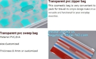 Biodegradable custom fashion clear PVC cosmetic pouch bag with liquid glitters cheap glitter makeup pouch bagease packai
