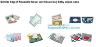 eco biodegradable Reusable CMYK UV Printed Zip Top Travel Plastic EVA Baby Tissue Wet Wipes Bag, EVA Wet Tissue Bags