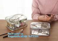 Travel Organizer Mini Cosmetics Clear Pvc Zipper Bag With Handles, vinyl pvc travel cosmetic packaging bag with zipper,