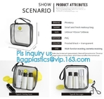 Custom personalized travel waterproof transparent clear pvc zipper toiletry bag, fashion travel clear PVC bag, HANDLE