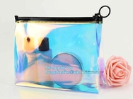 pencil case zipper slider travel cosmet bag, slider zipper clear transparent pvc packaging cosmetic bag, slider lock zip