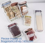 BPA Free Ziplockk Snack Bags for Preservation &amp; Cooking Reusable Food Storage Bag,Cooking Food Bag, Silicone Lunch Bag