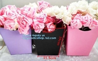 OEM Logo Printed Paper Packaging Bag Custom Good Quality Flower Carrier Bag,Art Paper Flower Carrier Bag Shopping Bags W