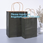 Brown Kraft Paper Bag Handle Custom Print Logo Shopping Tote Carrier