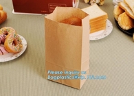 Bread Kraft Paper Bag Square Bottom Bag Takeaway food Packing Bag,Recyclable sandwich bread food packaging brown paper b