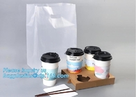 Disposable cup carrier bag, carry bag, cup handle bag, handy bag, die cut bag, handle carry bag, grocery bag, bakery pac