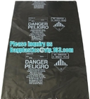 Building industry use plastic LDPE material thick and large reusable asbestos printed bags for garbage, bagplastics, bag