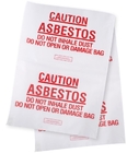 Asbestos Removal, disposable plastic yellow poly asbestos warning printed burial bags, Asbestos clear plastic packing ju