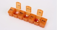 A week multi-function cabinet shape pill container 4 times daily, Random color plastic pill containers 7 compartments dr