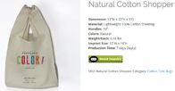 promotional eco friendly standard size cotton tote bag,drawstring cotton bag, custom logo printing drawstring organic co