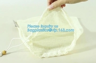 Reusable Long Handle Cotton Net Produce Bag , Cotton Net Shopping Bags For Vegetables