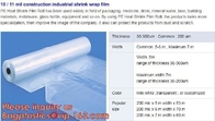 hot sale construction plastic film,10 / 11 mil construction industrial shrink wrap film,Construction Builder's Film pack