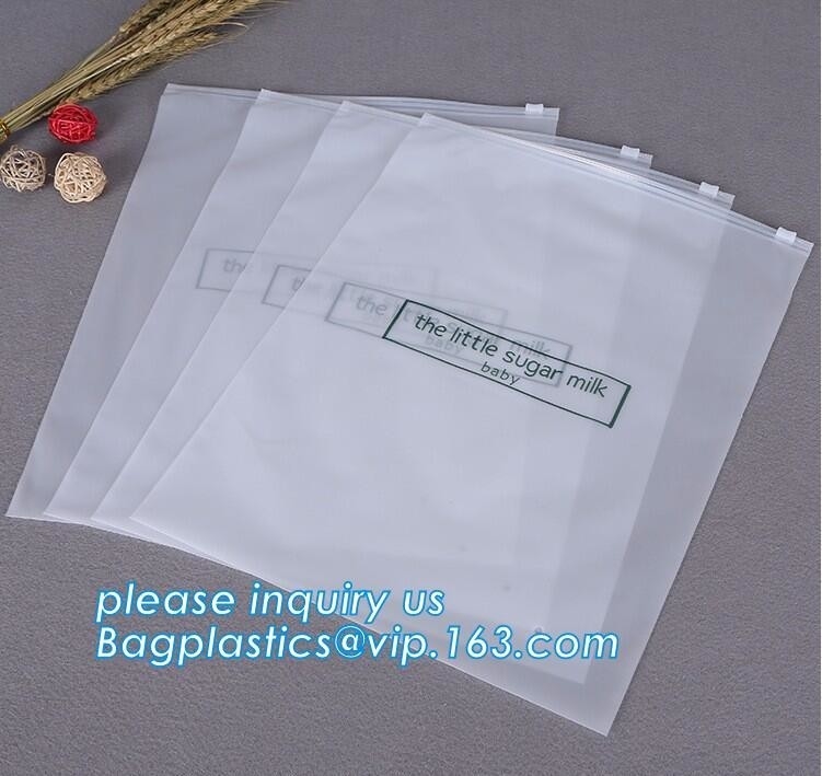 Bottom Gusset Slider Zipper Bags Garment Packaging Pouch Ziplock Swimwear Clothing