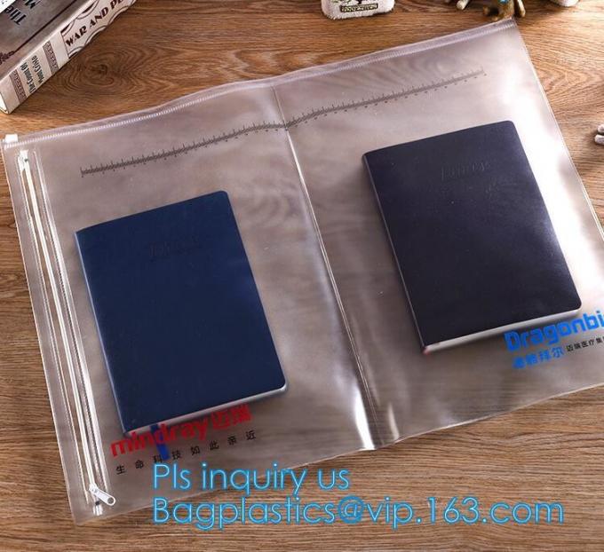 Office stationery waterproof document slider pvc packing bag,Custom