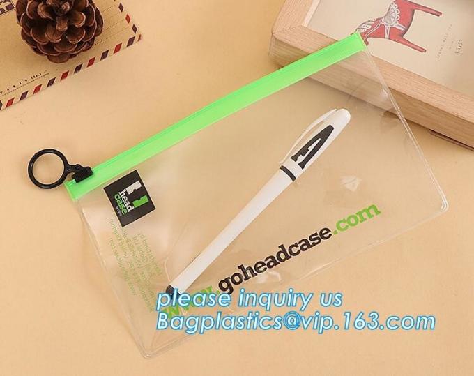 Office stationery waterproof document slider pvc packing bag,Custom