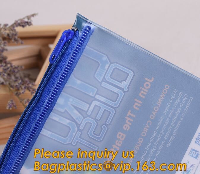 vinyl pvc document file folder bag with slider zipper,PVC document