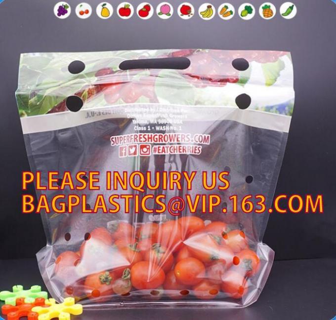 waterproof slider zipper plastic bags zip food packing bag, fresh fruit packaging bag with