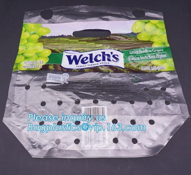 LDPE Zip lockkk aseptic grape bag,cherry bag,fruit bag with hole/slider
