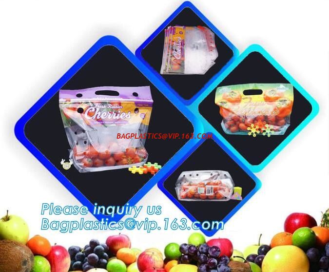 waterproof slider zipper plastic bags zip food packing bag, fresh fruit