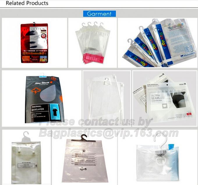 shirt packaging bags, Hanger frosted plastic bags,PVC plastic packaging