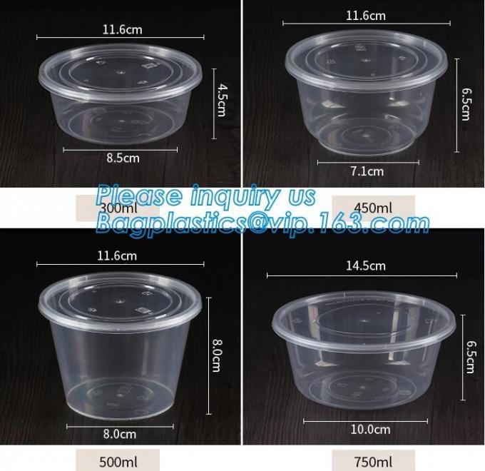 1250ml Clear Round Disposable Large Pet Plastic Fruit Salad Bowl Large Pet Plastic Fruit Salad Bowl
