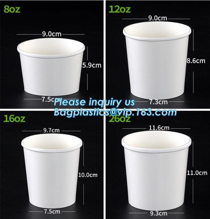 Disposable paper hot soup cup with paper flat lid,microwaveable deli
