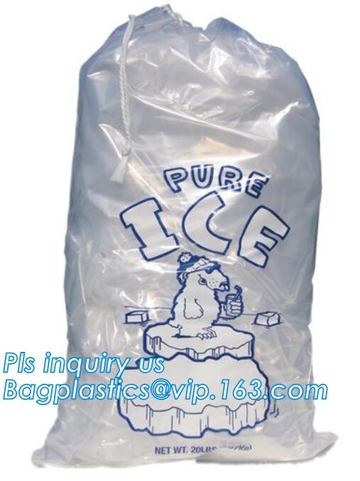ECO FRIENDLY ICE PACK BAGS, ECO GREEN PACKAGING, BIO ICE BAG, disposable drawstring top crystal