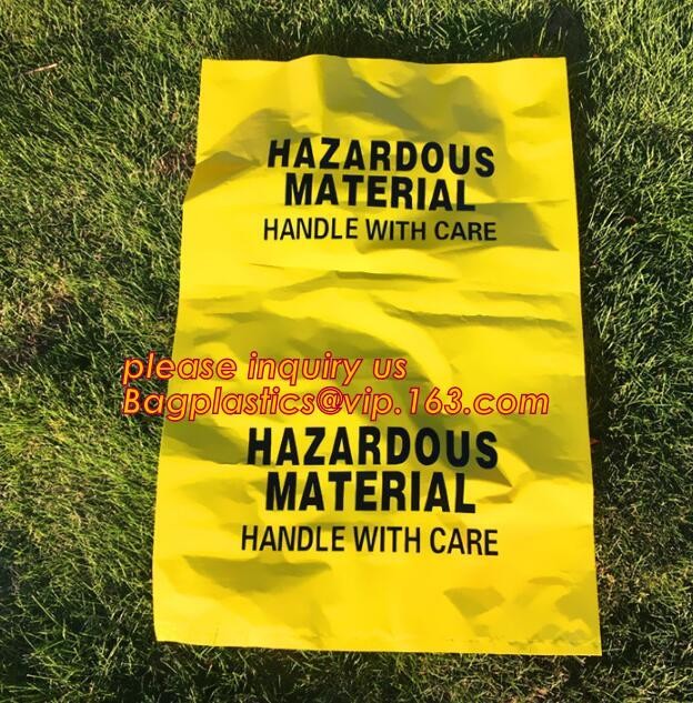 Biohazard Waste Garbage Bag, hazardous waste yellow plastic bag asbestos garbage bag, biohazard