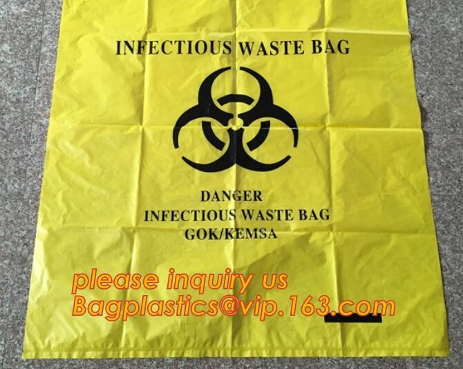 Durable plastic Biohazard Bags for medical waste, biohazard specimen