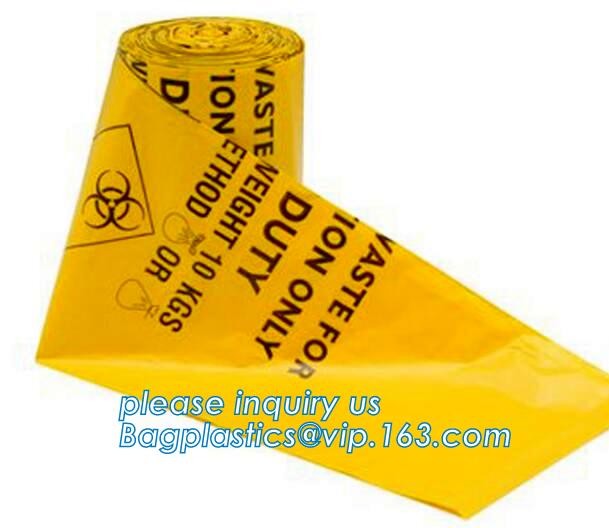 Disposable plastic biohazard bags infectious linen waste bags, Yellow