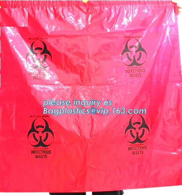 Customized Biohazard Waste Bag, autoclavable ldpe medical biohazard