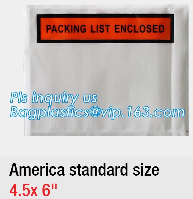 Clear Adhesive Back, Packing List / Shipping Label Envelope Pouches