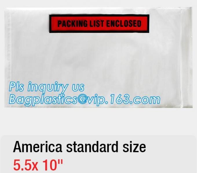 Clear Adhesive Back, Packing List / Shipping Label Envelope Pouches