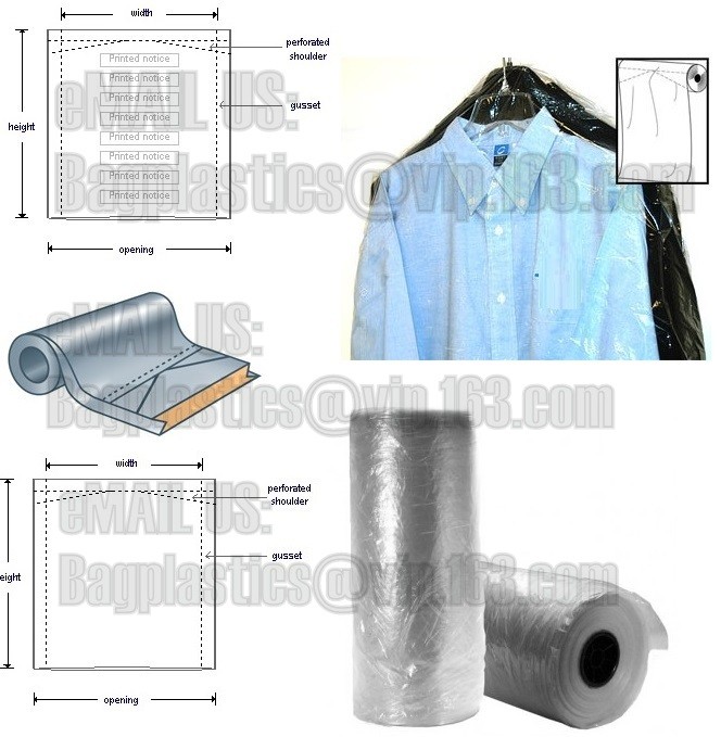 Perforated Clear Plastic Garment cover on Roll,disposable plastic