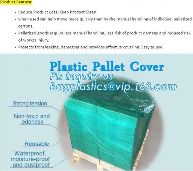 customized PE pallet cover bag, Waterproof pallet covers/ Poly Bags