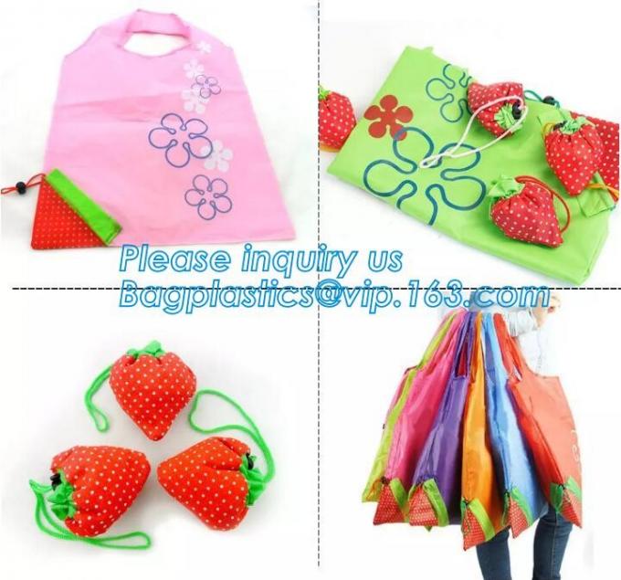 ECO Friendly nylon foldable reusable grocery bag 5 cute designs folding