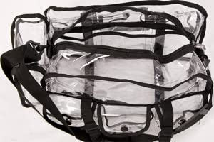 Adjustable Shoulder Strap and Zippered Top, Stadium Security Travel & Gym Clear Bag, Perfect for Work, School 1