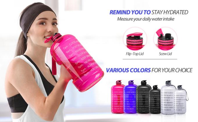 Water Bottles Fitness Gym Sports Jug Big Capacity Plastic eco friendly Water Bottle with Straw Drinking 0