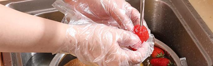 Cornstarch Made Biodegradable Compostable Disposable Food Hand Disposable Transparent Gloves, Long sleeves 0