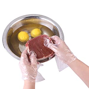 Cornstarch Made Biodegradable Compostable Disposable Food Hand Disposable Transparent Gloves, Long sleeves 8